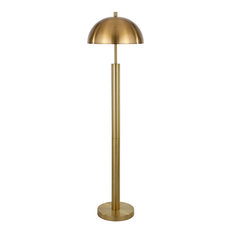 Drover Golden Brass Dome Mid Century Floor Lamp image number 1