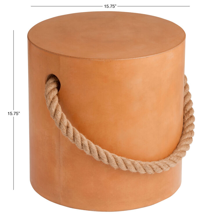 Harlow Cement And Rope Outdoor Accent Stool image number 4