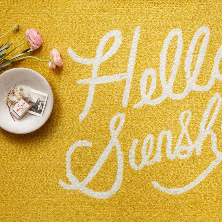 Rifle Paper Co. Yellow Hello Sunshine Wool Area Rug image number 3