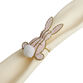 Pastel Pink Beaded Bunny Shaped Napkin Ring image number 0