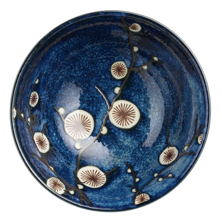 Cherry Blossom Blue Porcelain Bowl Set Of 6 image number 3