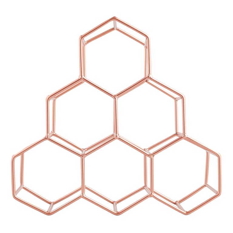Copper Hexagon 6 Bottle Wine Rack image number 2