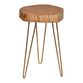 Madison Live Edge Acacia Wood and Gold Iron Side Table image number 0