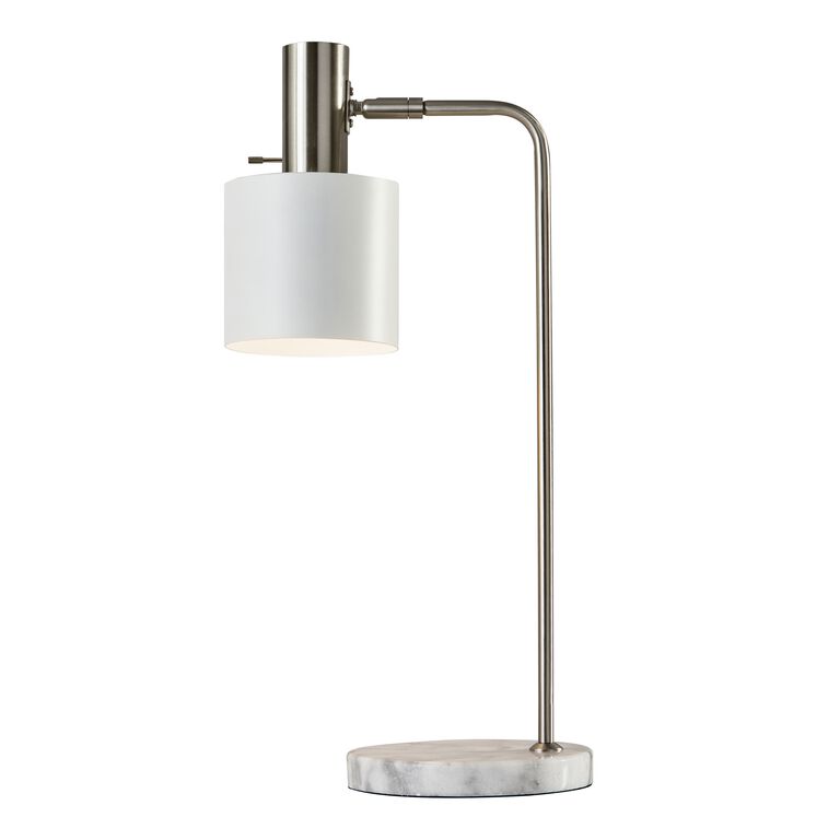 Martin White Marble And Steel Adjustable Task Lamp image number 1