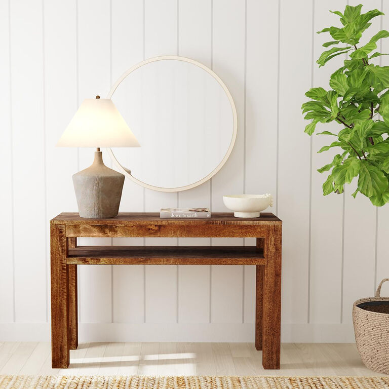 Furley Mango Wood Console Table with Shelf image number 2