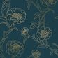 Dark Blue And Gold Peonies Peel And Stick Wallpaper image number 0
