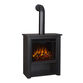 Arcti Black Steel Electric Fireplace with Shelf image number 0