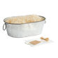 Oval Galvanized Metal Tub Gift Basket Kit With Handles image number 0