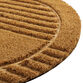 Oval Natural Coir Embossed Circle and Stripes Doormat image number 1