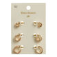 Gold Modern Huggie Hoop Earrings 3 Pack image number 0