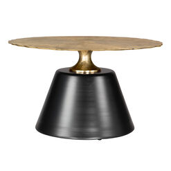Fenner Round Gold and Black Iron Coffee Table