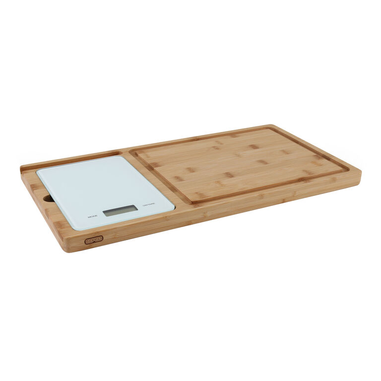 Dexas Prep and Weigh Bamboo Cutting Board with Digital Scale image number 1