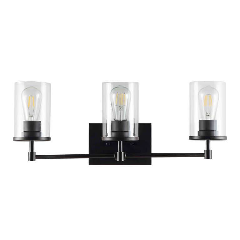 Ronsa Black And Clear Glass 3 Light Wall Sconce image number 1