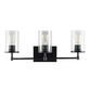 Ronsa Black And Clear Glass 3 Light Wall Sconce image number 0