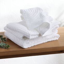 White Sculpted Arches Bath Towel