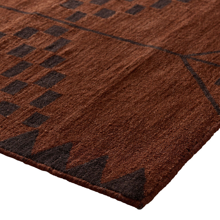 Barcelona Brown and Black Diamond Geo Tufted Wool Area Rug image number 2
