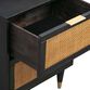 Chrisney Black Wood and Natural Cane Nightstand With Drawers image number 5