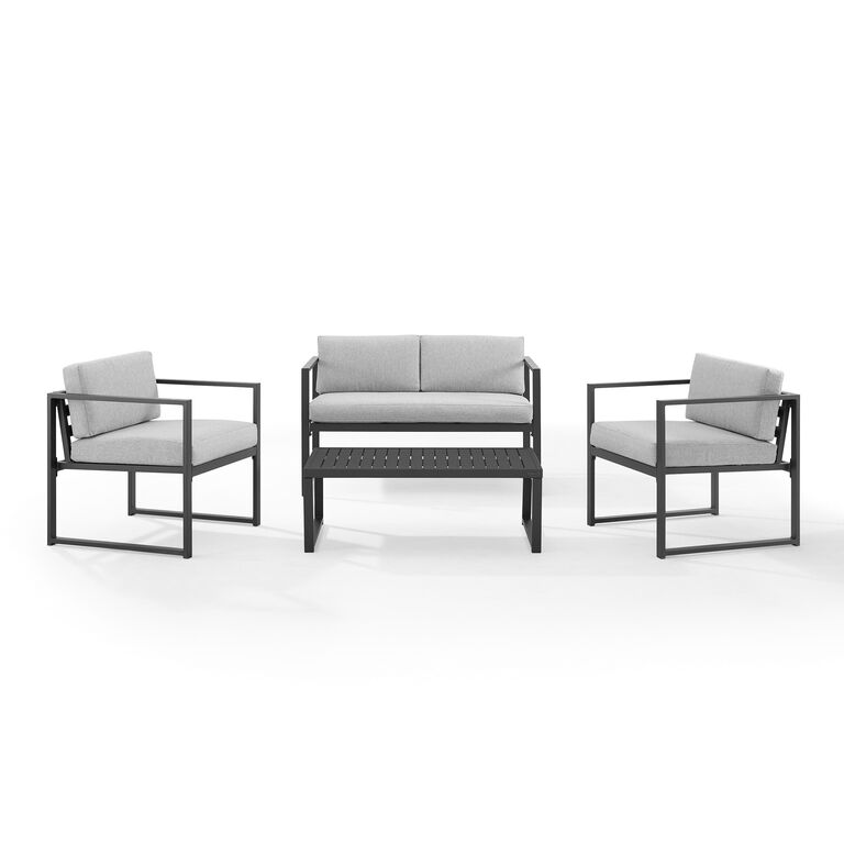 Echo Black Aluminum Modern 4 Piece Outdoor Furniture Set image number 2
