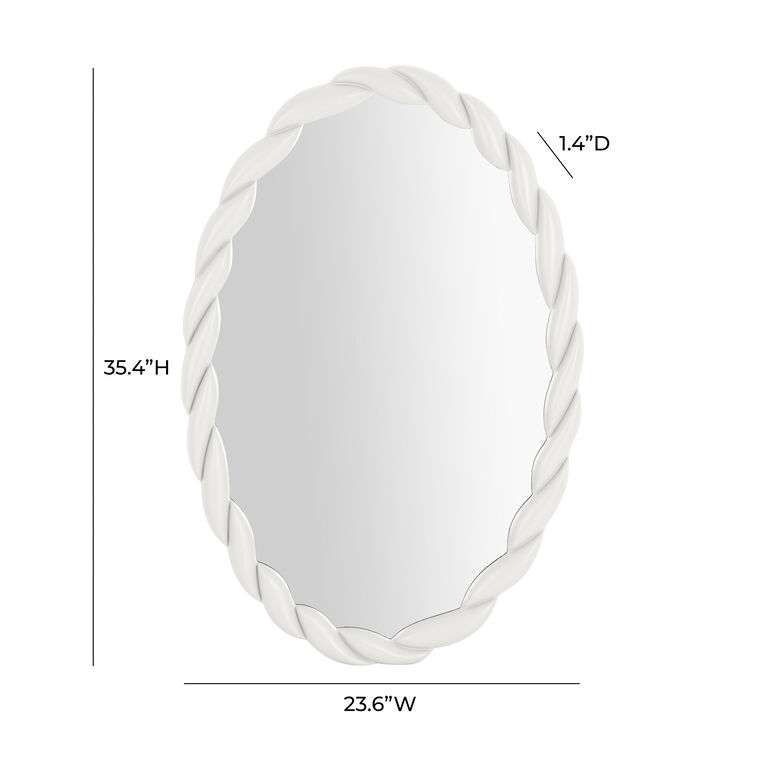 Oval Cream Rope Wall Mirror image number 5