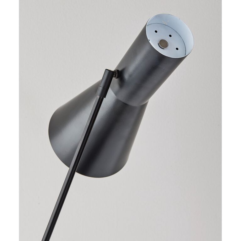 Bond Black Metal 2 Light Adjustable Desk Lamp With USB image number 6