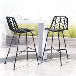 Foley All Weather Wicker Outdoor Barstool Set of 2