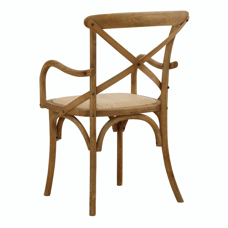 Syena Gray Wood and Rattan Armchair image number 5