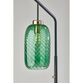 Darcie Emerald Green Glass Cylinder and Brass Floor Lamp image number 3