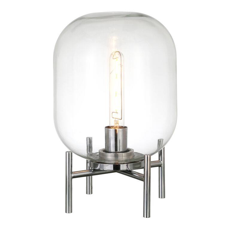 Kari Clear Glass Cylinder and Metal Accent Lamp image number 2