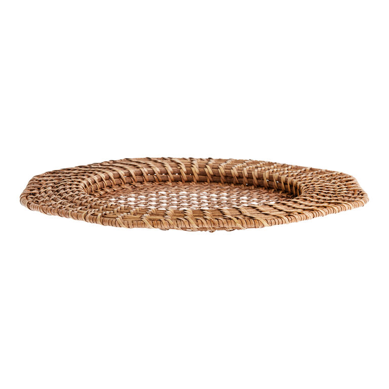Handwoven Rattan Ruffle Charger Plate image number 2