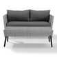 Malique Gray All Weather Outdoor Loveseat & Coffee Table image number 1
