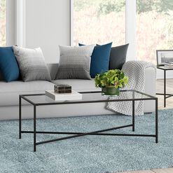Mille Metal and Glass Top Coffee Table