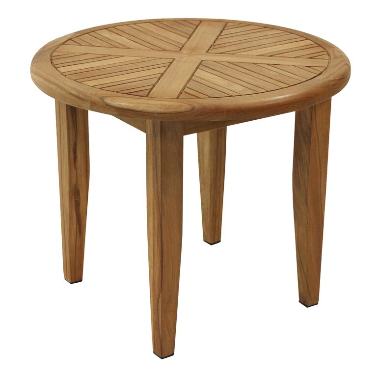 Hakui Round Teak Wood Side Table image number 1