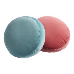 Round Gusseted Velvet Pillow