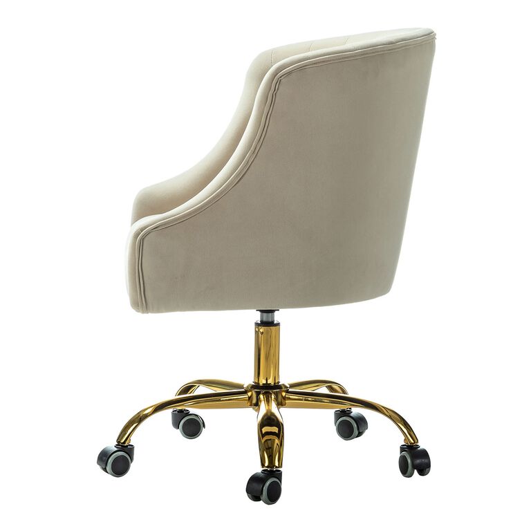 Nanette Velvet Tufted Upholstered Office Chair image number 3
