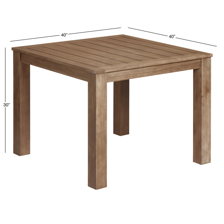 Corsica Square Light Brown Eucalyptus Outdoor Dining Table image number 6