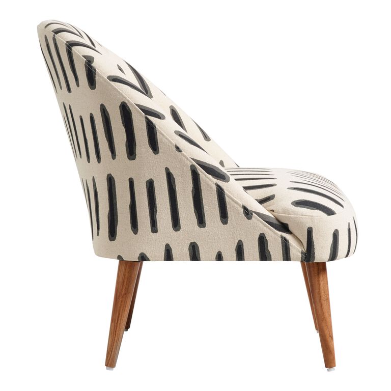 Noemi Charcoal Gray And Ivory Dash Print Chair image number 5