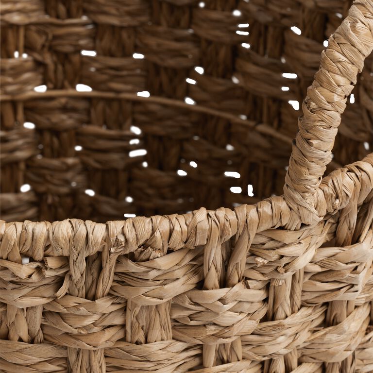 Elijah Natural Seagrass Checker Tote Basket image number 3