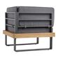 Alicante II Gray Metal and Wood Outdoor Sectional Corner image number 2