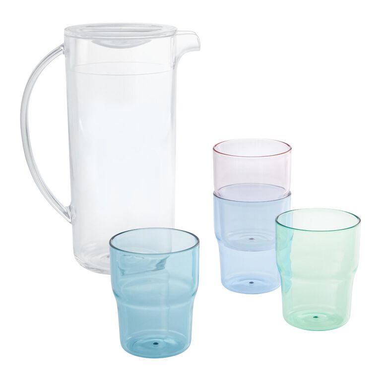 Poolside Nested Acrylic Pitcher and Glass Set image number 3