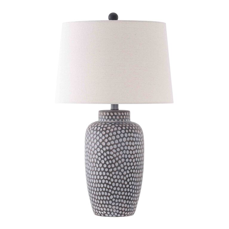 Jerlen Brown And White Organic Dot Table Lamp image number 1