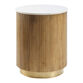 Walham Round Mango Wood And Marble Fluted Side Table image number 0