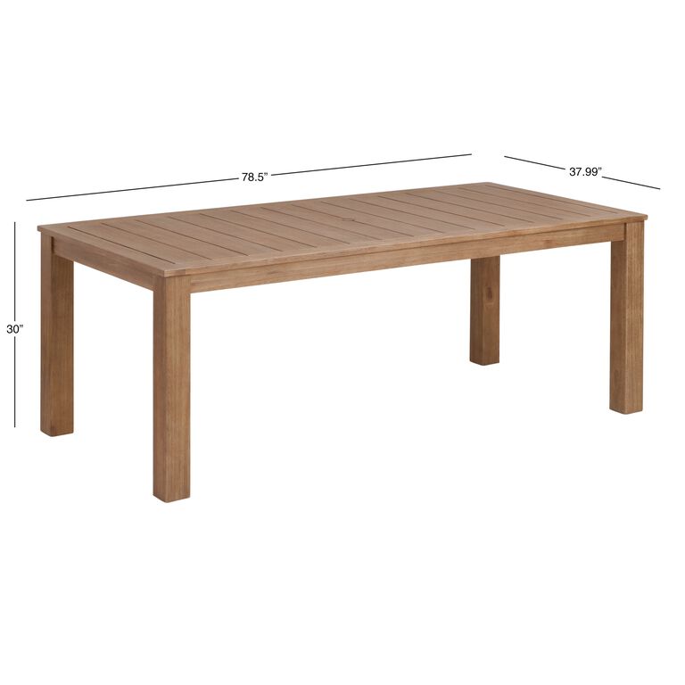 Corsica Light Brown Slatted Eucalyptus Outdoor Dining Table image number 6