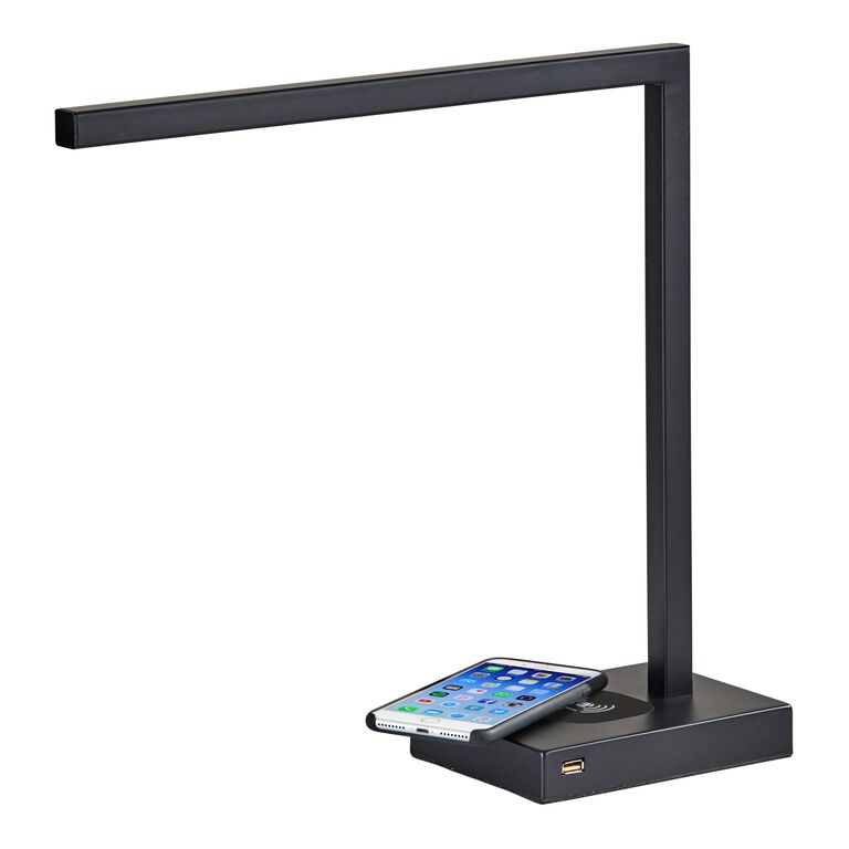 Seward Metal LED Desk Lamp With USB And Charging Pad image number 1