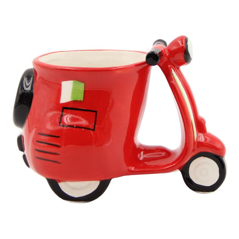 Red Scooter Figural Ceramic Mug image number 1