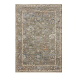 Nora Mossy Green Distressed Persian Style Area Rug