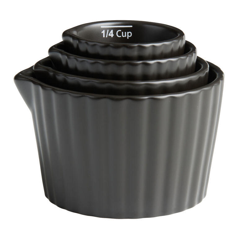 Enzo Black Ceramic Fluted Nesting Measuring Cups image number 1