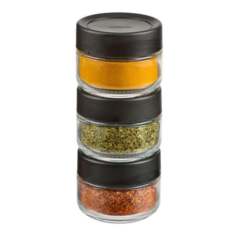 Mini Glass Stackable Spice Jar with Shaker Insert Set of 2 image number 3