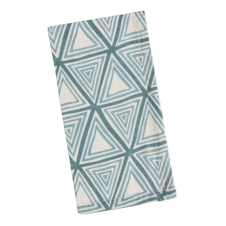 Blue and White Triangle Blues Napkins Set of 4 image number 1