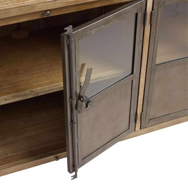 Langley Aged Latte Wood And Metal Storage Cabinet image number 6