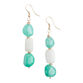Green And White Agate Beaded Drop Earrings image number 0